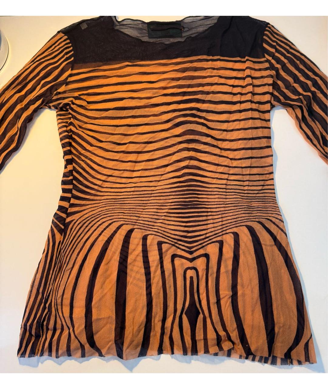 JEAN PAUL GAULTIER Оранжевая полиэстеровая блузы, фото 2