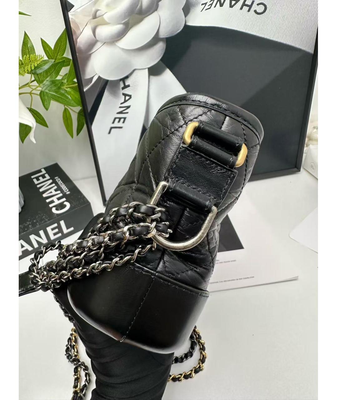 CHANEL Черная кожаная сумка через плечо, фото 4