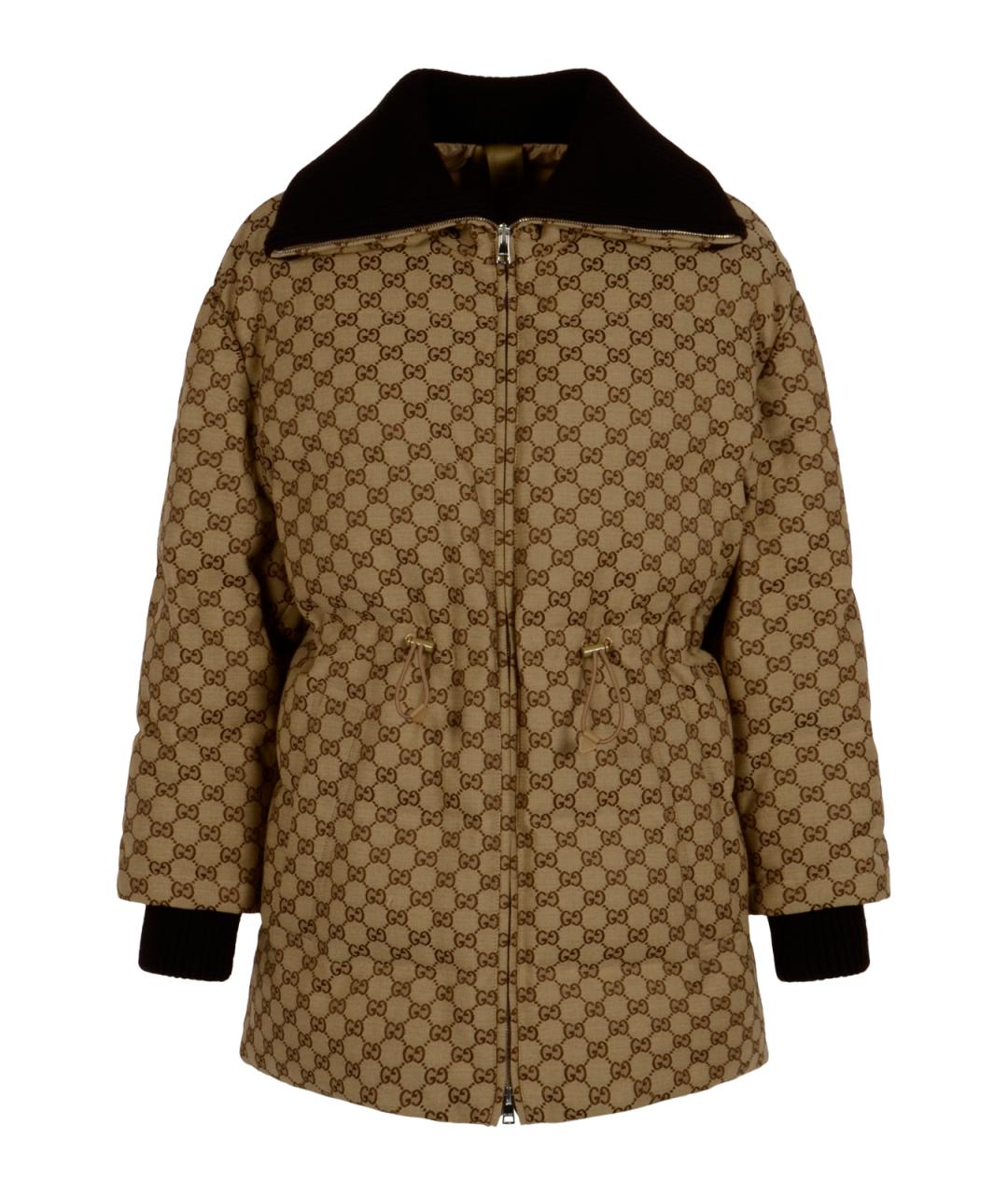 GUCCI Бежевый хлопковый пуховик, фото 1