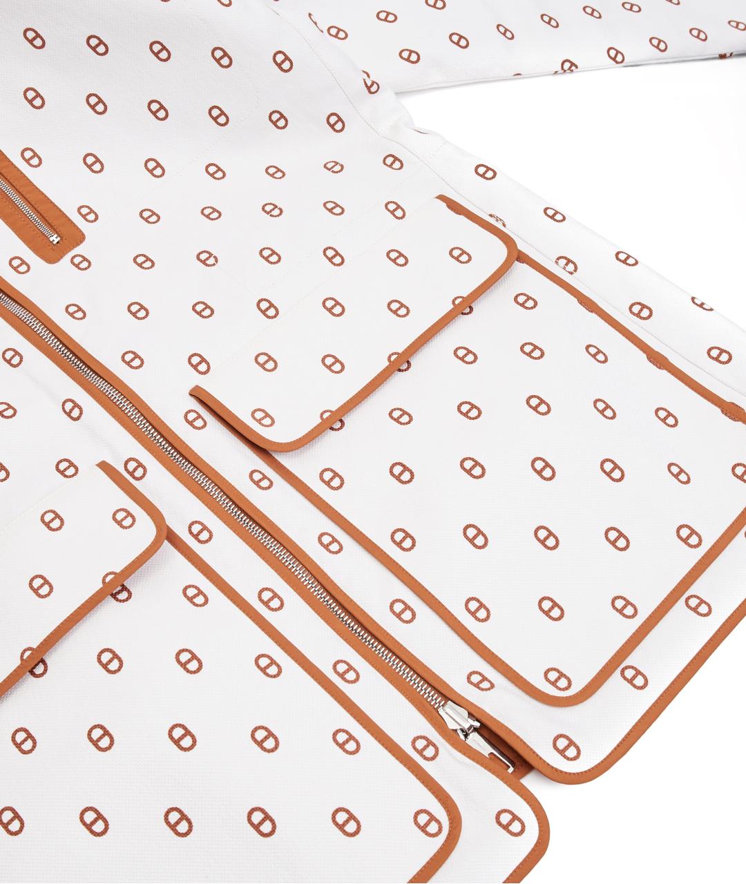 HERMES Белая хлопковая куртка, фото 6