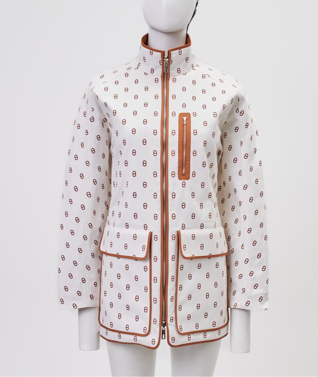 HERMES Белая хлопковая куртка, фото 9