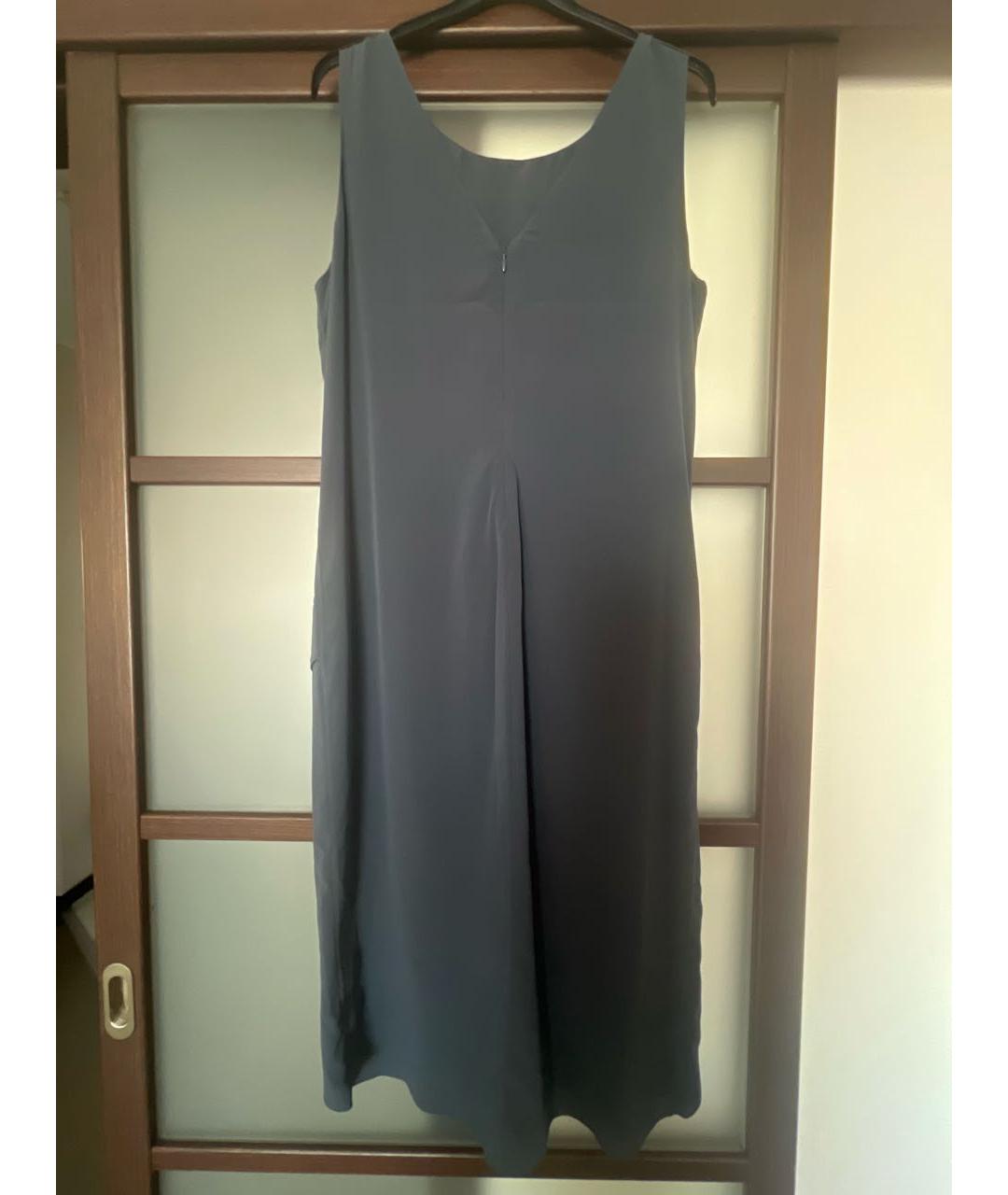 BRUNELLO CUCINELLI Серое шелковое коктейльное платье, фото 2