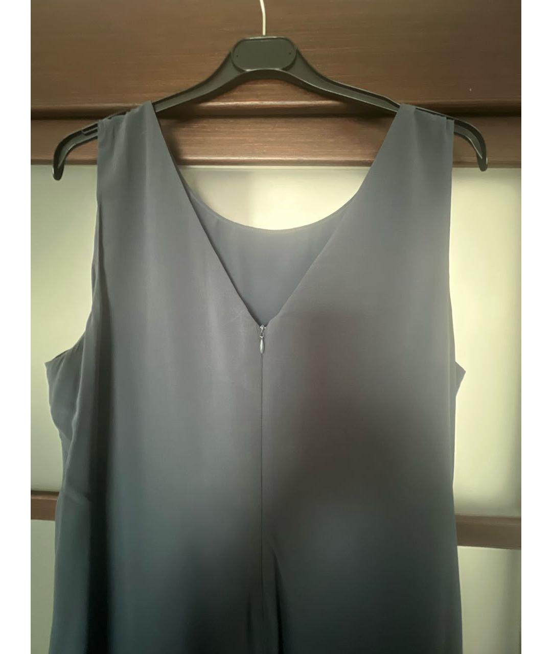 BRUNELLO CUCINELLI Серое шелковое коктейльное платье, фото 3