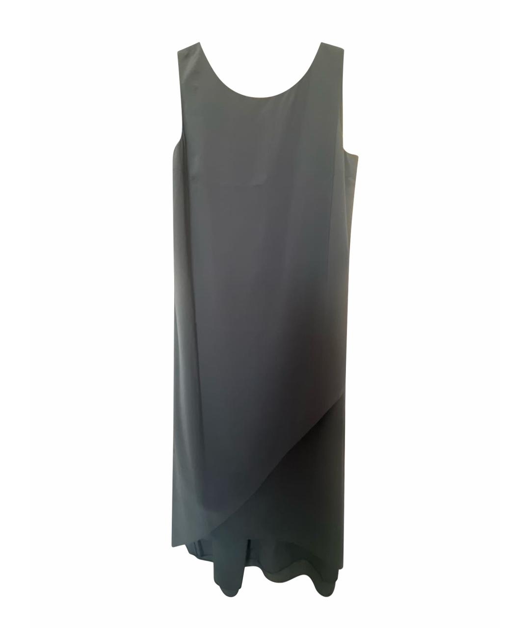 BRUNELLO CUCINELLI Серое шелковое коктейльное платье, фото 1