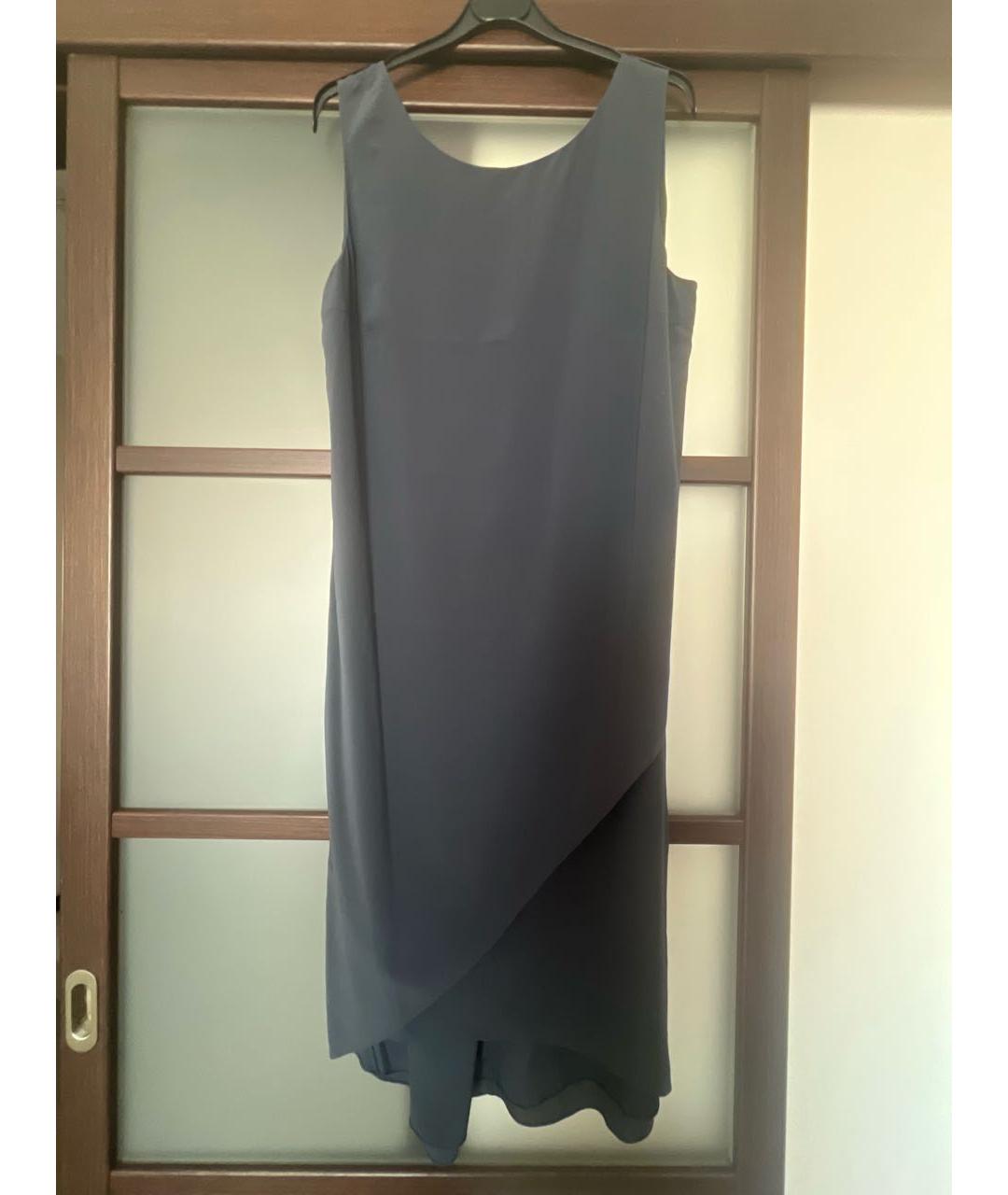 BRUNELLO CUCINELLI Серое шелковое коктейльное платье, фото 6