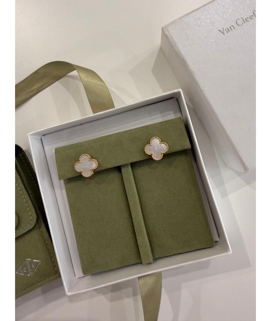 VAN CLEEF & ARPELS Белые серьги из желтого золота, фото 2