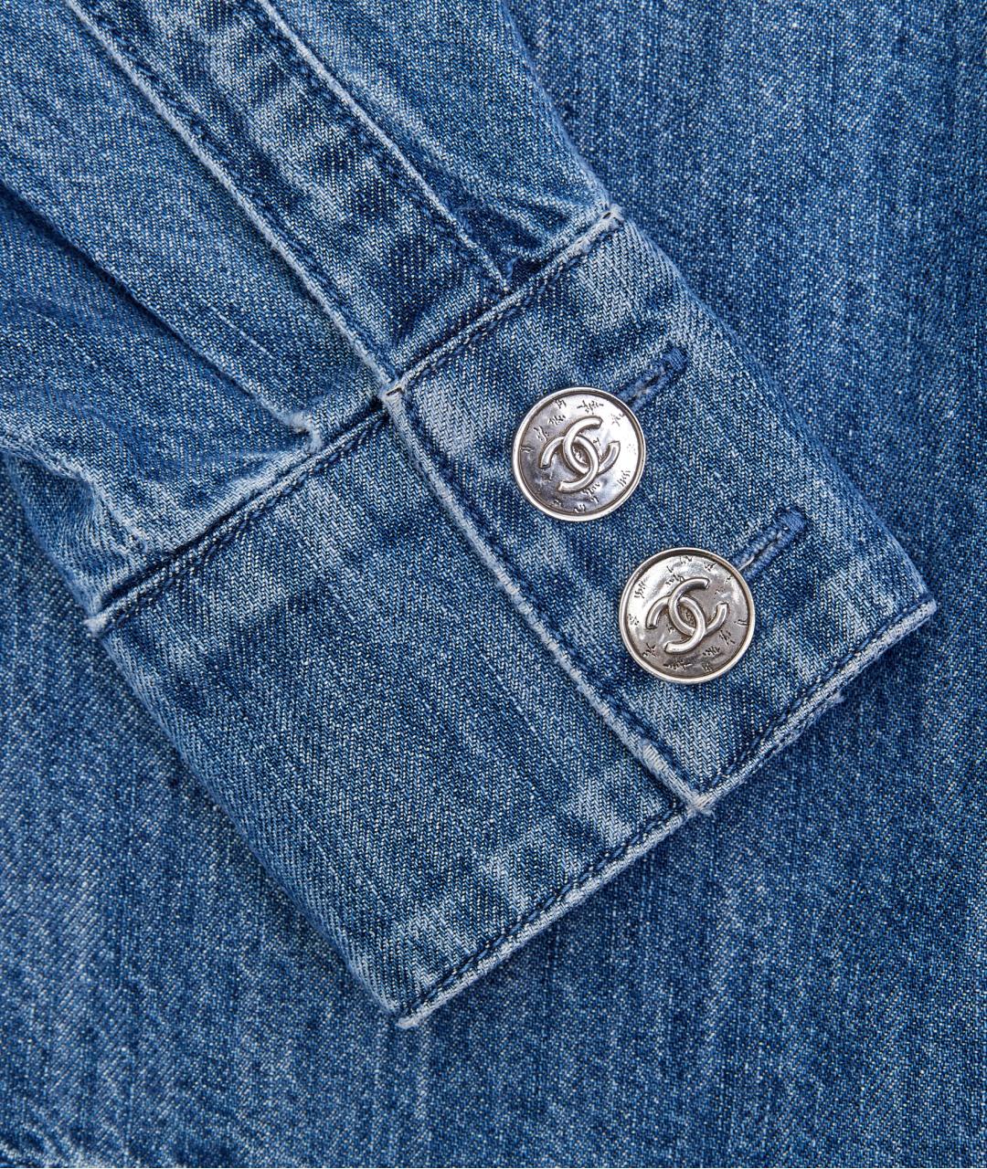 CHANEL Голубая хлопковая рубашка, фото 5