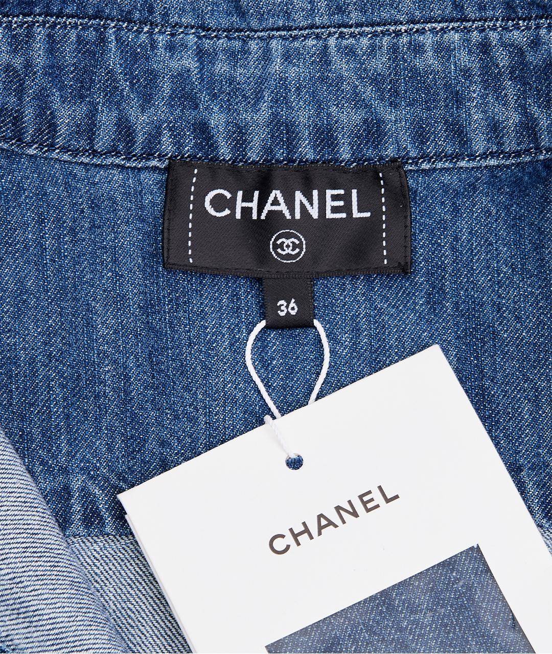 CHANEL Голубая хлопковая рубашка, фото 10