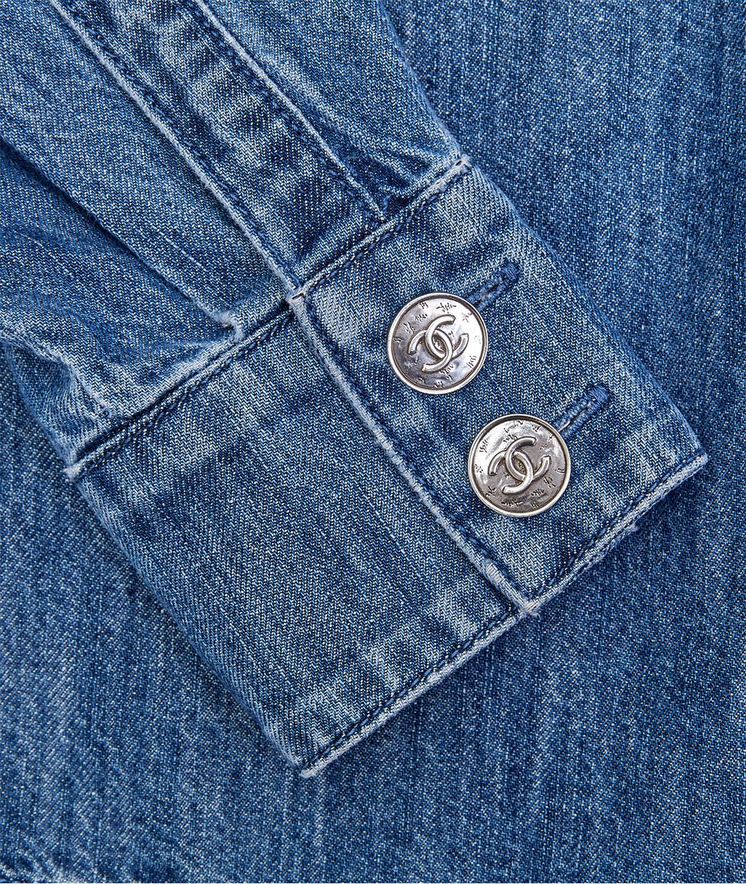 CHANEL Голубая хлопковая рубашка, фото 9