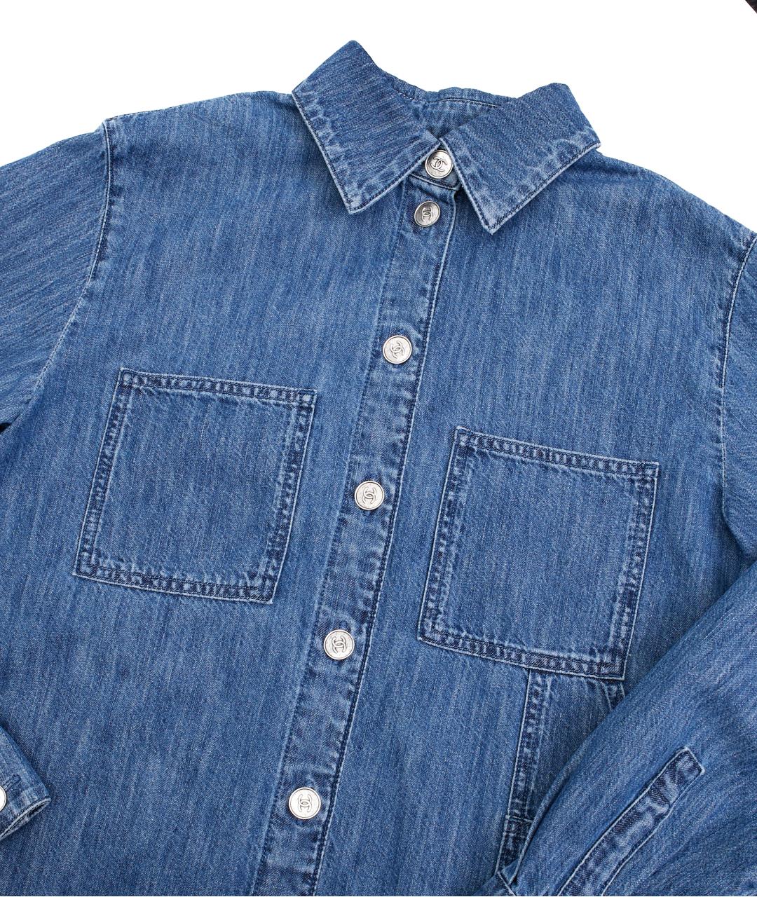 CHANEL Голубая хлопковая рубашка, фото 3