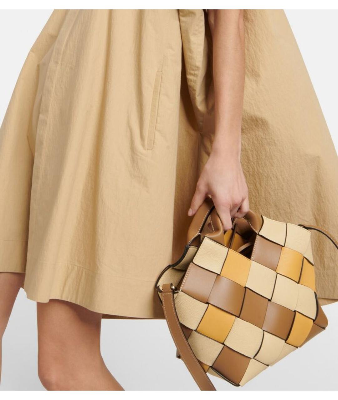 LOEWE Горчичное хлопковое повседневное платье, фото 5