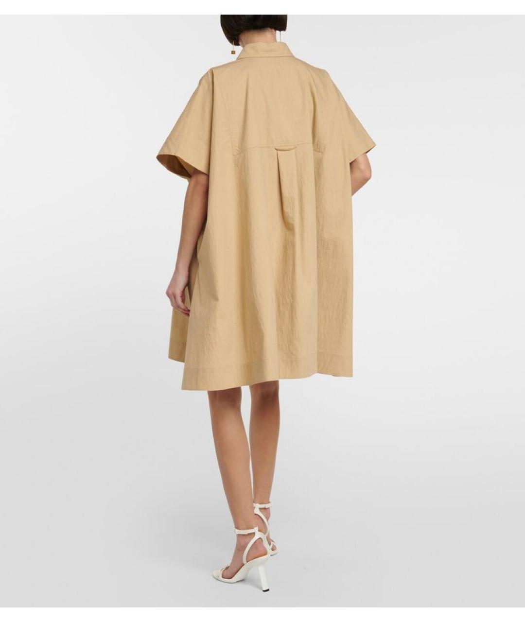 LOEWE Горчичное хлопковое повседневное платье, фото 4