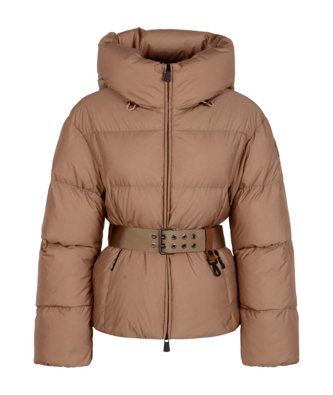 MONCLER GRENOBLE Бежевый кожаный пуховик, фото 1