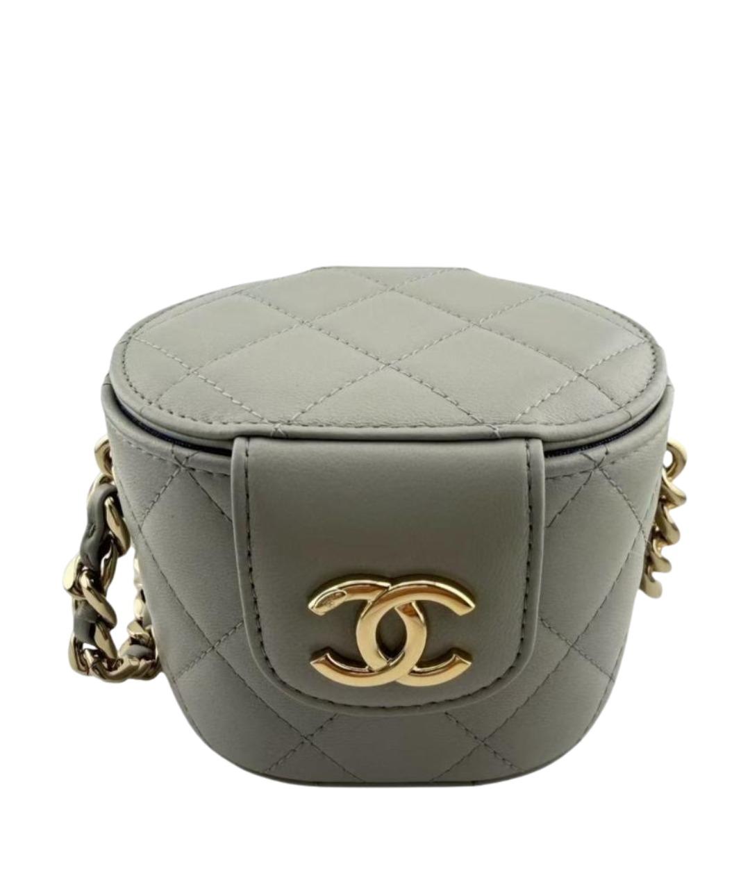 CHANEL Серая кожаная сумка через плечо, фото 1