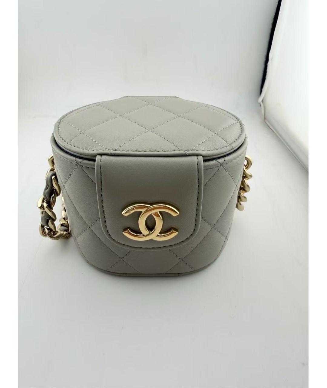 CHANEL Серая кожаная сумка через плечо, фото 2