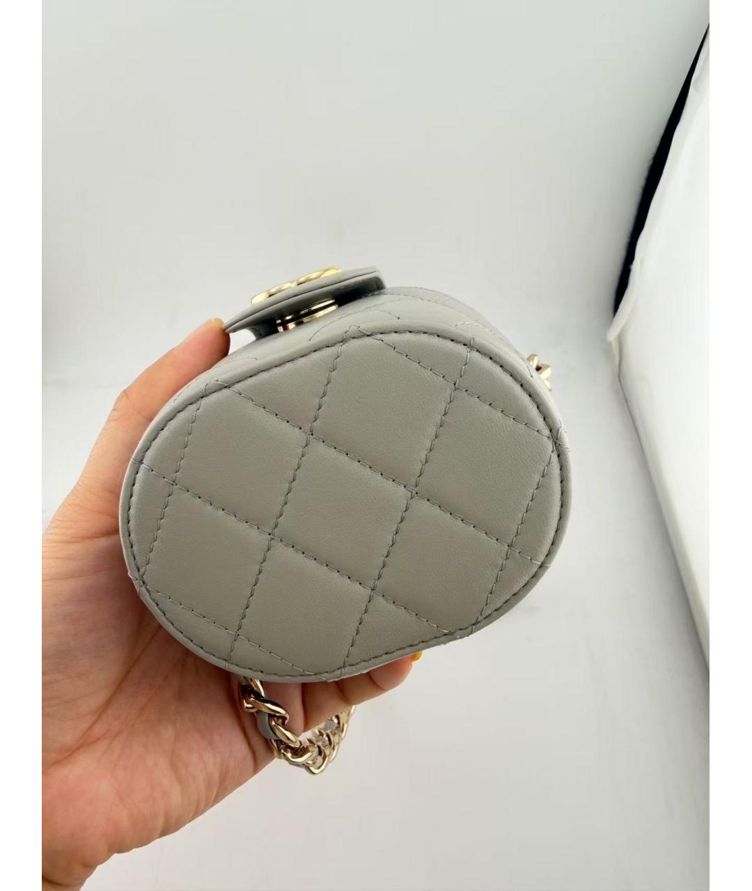 CHANEL Серая кожаная сумка через плечо, фото 4