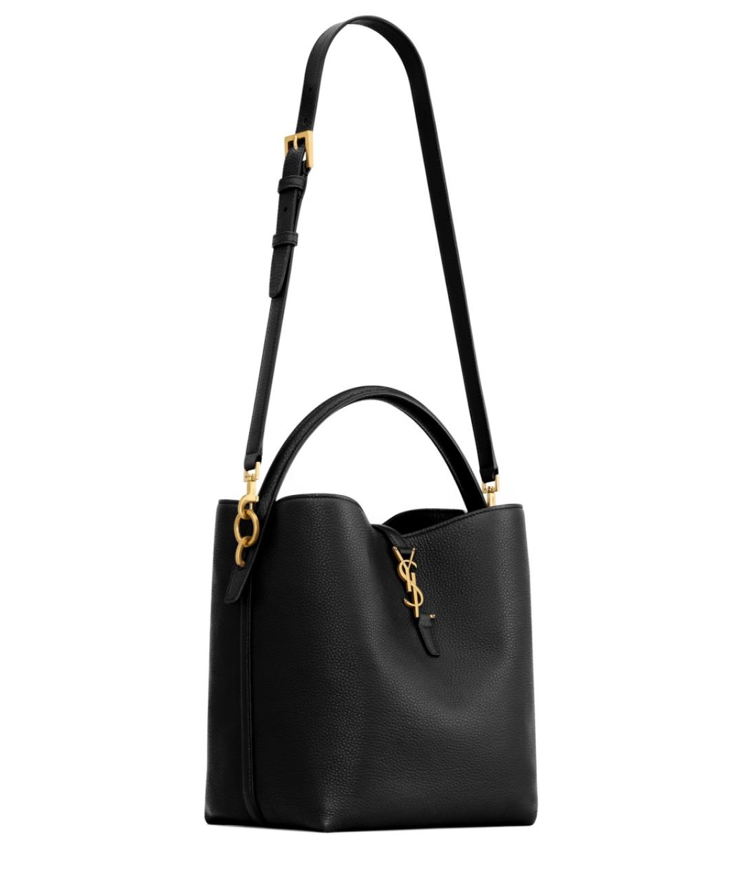 SAINT LAURENT Черная кожаная сумка через плечо, фото 4