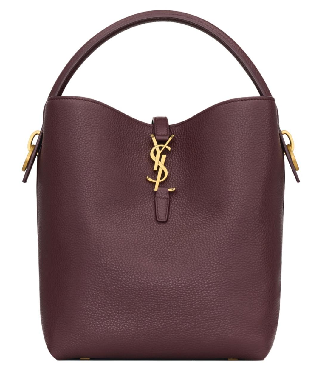 SAINT LAURENT Бордовая кожаная сумка через плечо, фото 1
