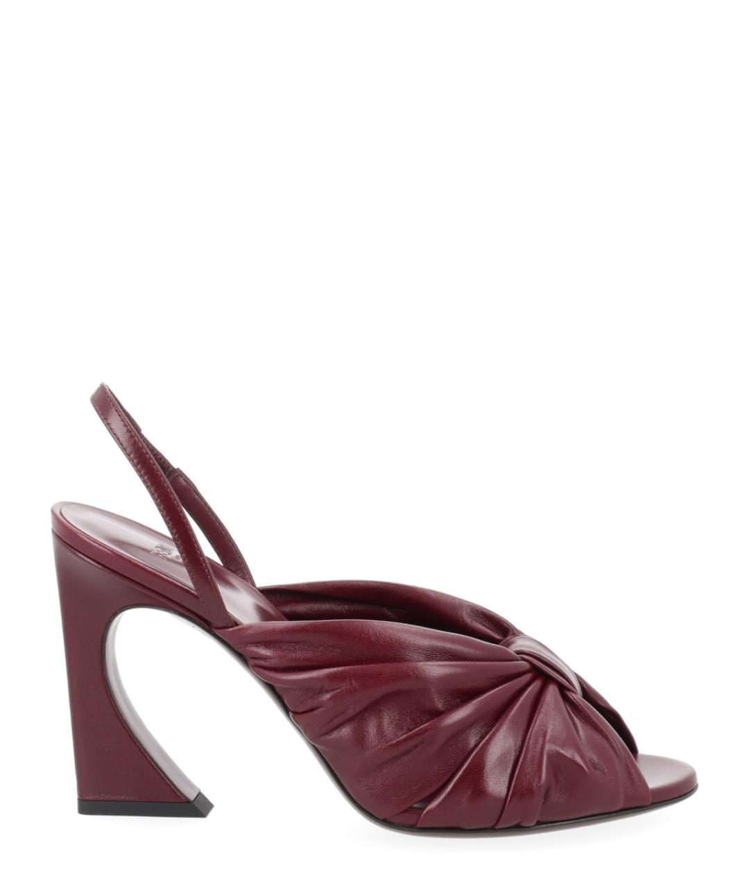 FENDI Бордовые кожаные туфли, фото 1