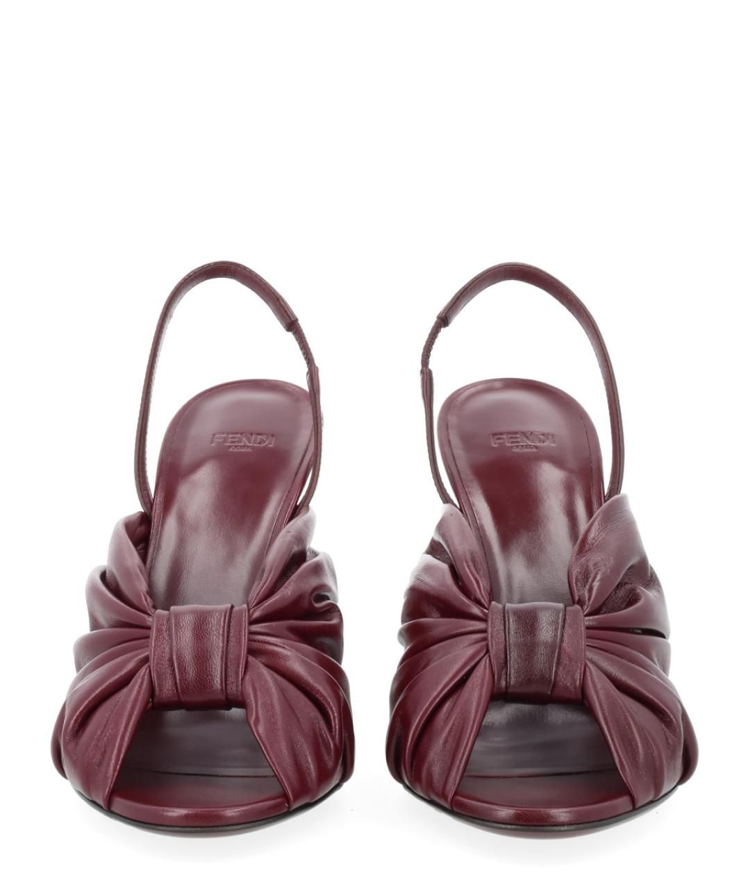 FENDI Бордовые кожаные туфли, фото 3