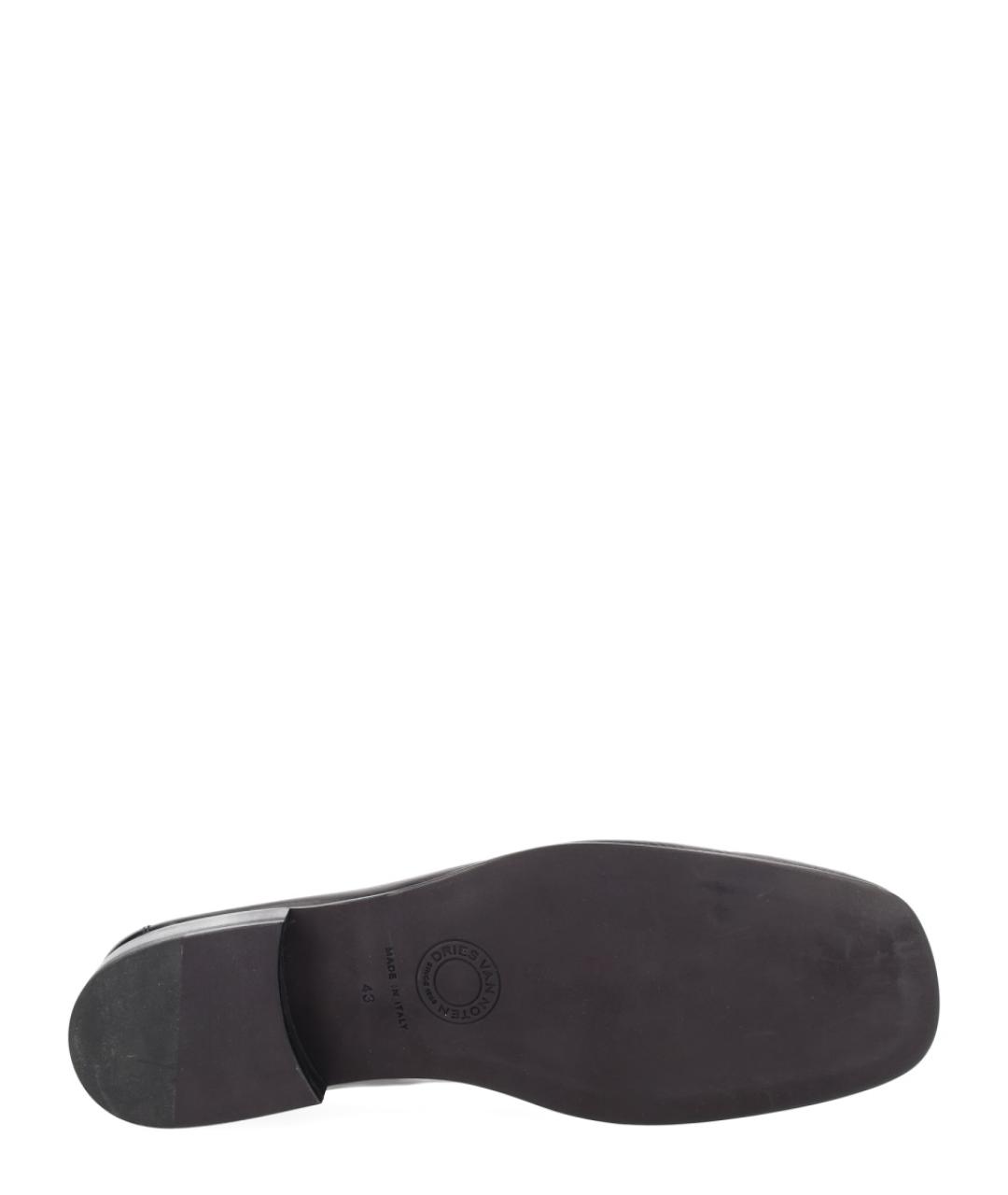 DRIES VAN NOTEN Черные кожаные лоферы, фото 6