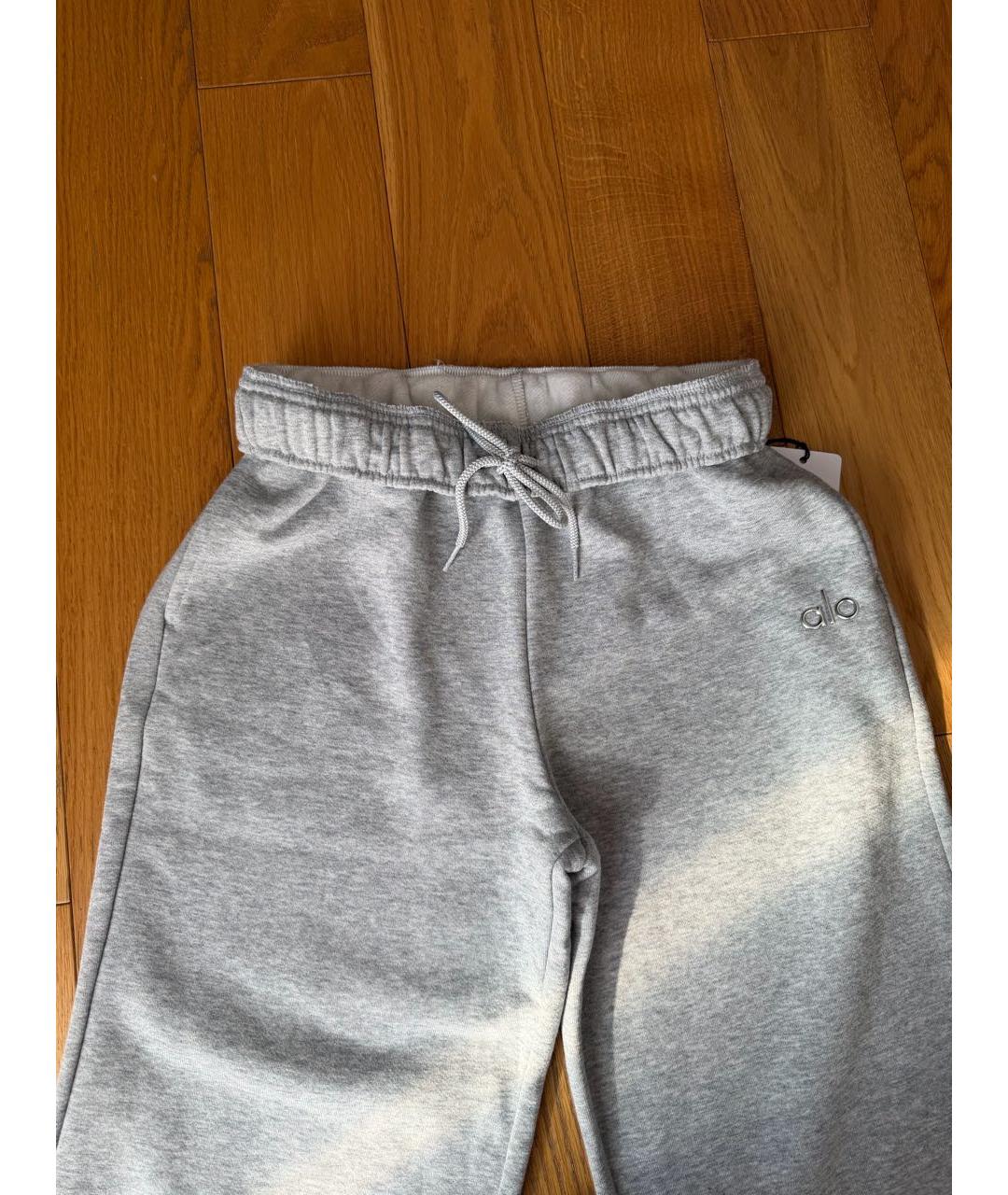 ALO YOGA Серые хлопковые спортивные брюки и шорты, фото 4