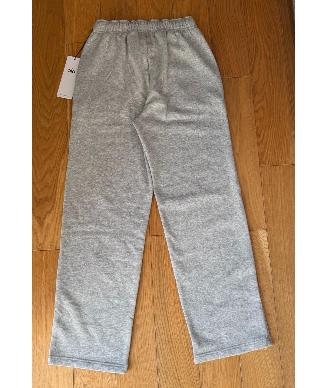 ALO YOGA Серые хлопковые спортивные брюки и шорты, фото 2