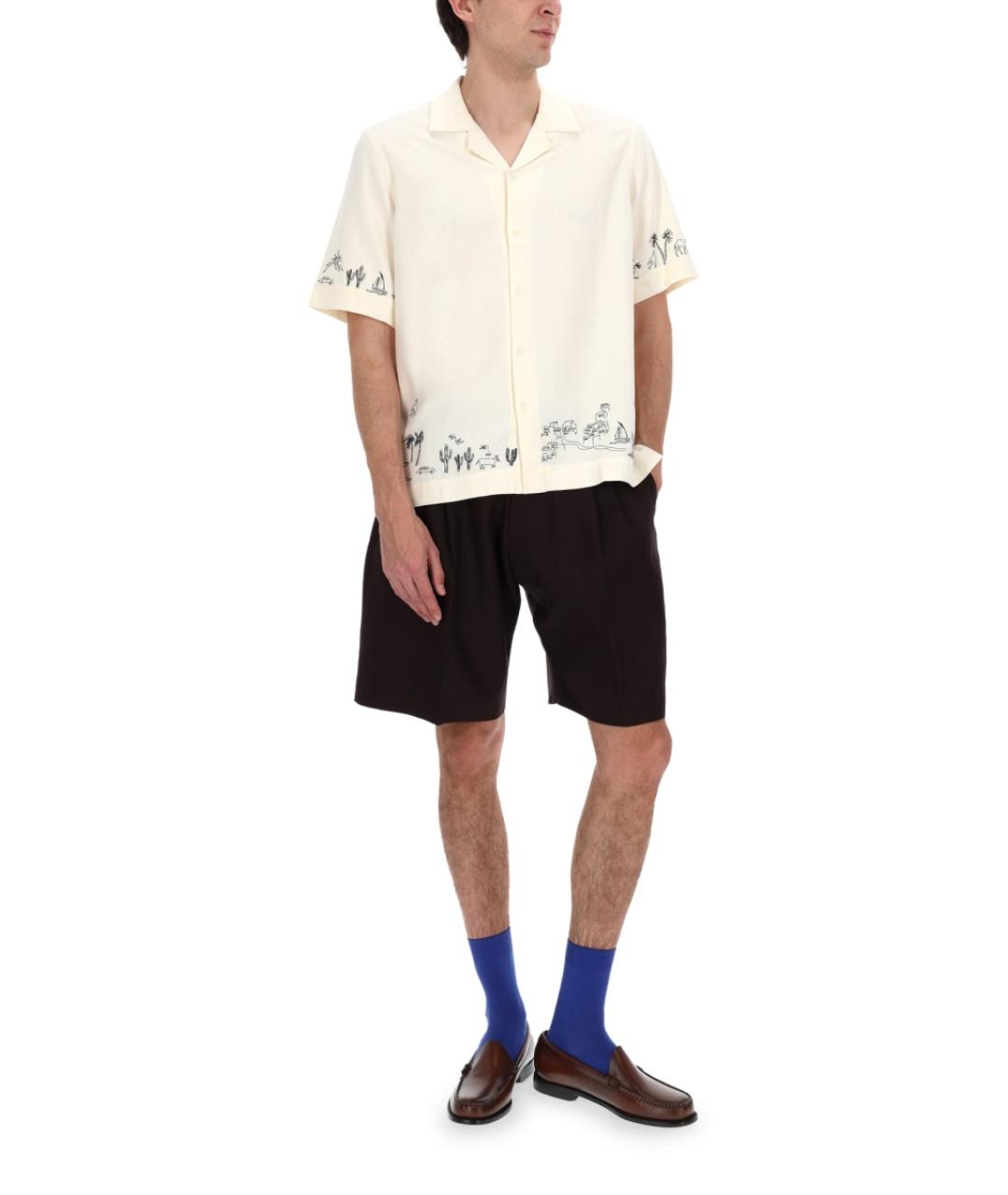 PAUL SMITH Фиолетовые льняные шорты, фото 2