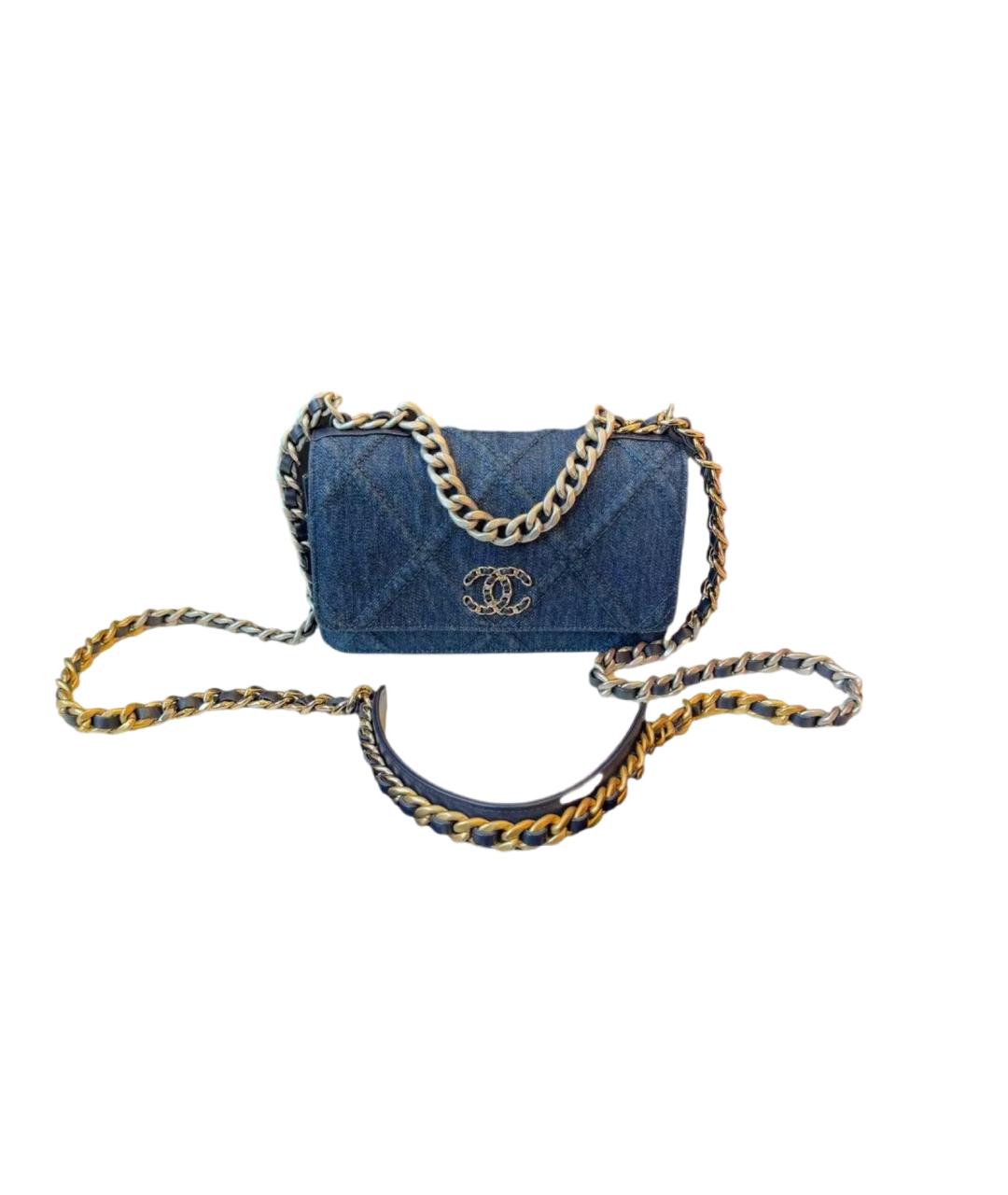 CHANEL Голубая сумка через плечо, фото 9