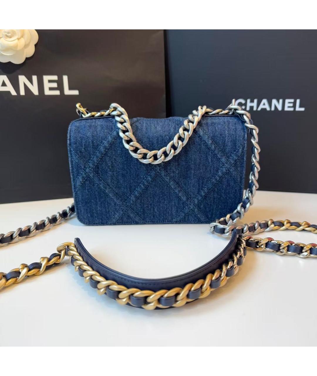 CHANEL Голубая сумка через плечо, фото 5