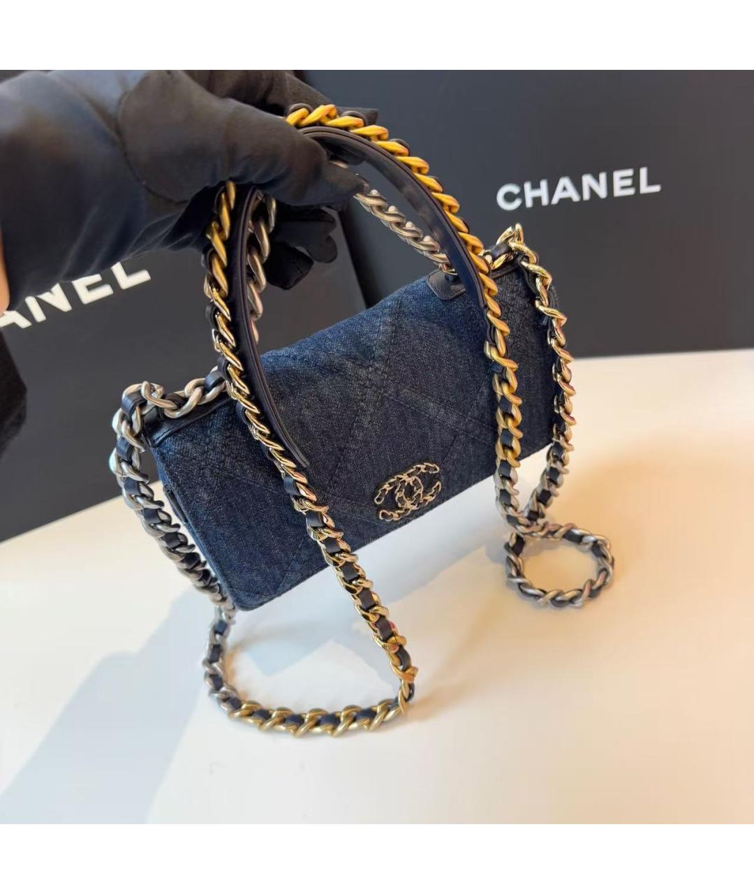 CHANEL Голубая сумка через плечо, фото 3