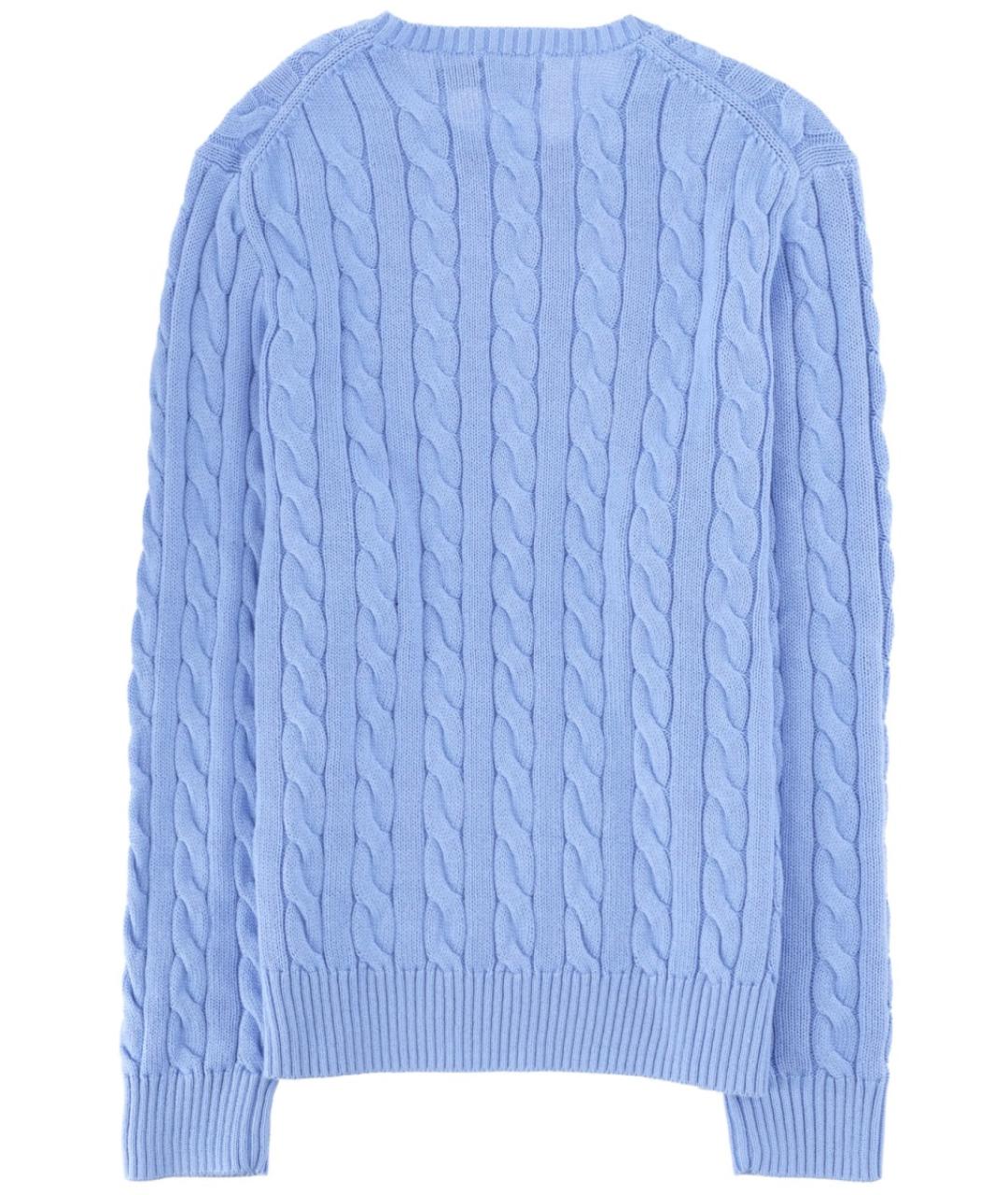 POLO RALPH LAUREN Голубой хлопковый джемпер / свитер, фото 2