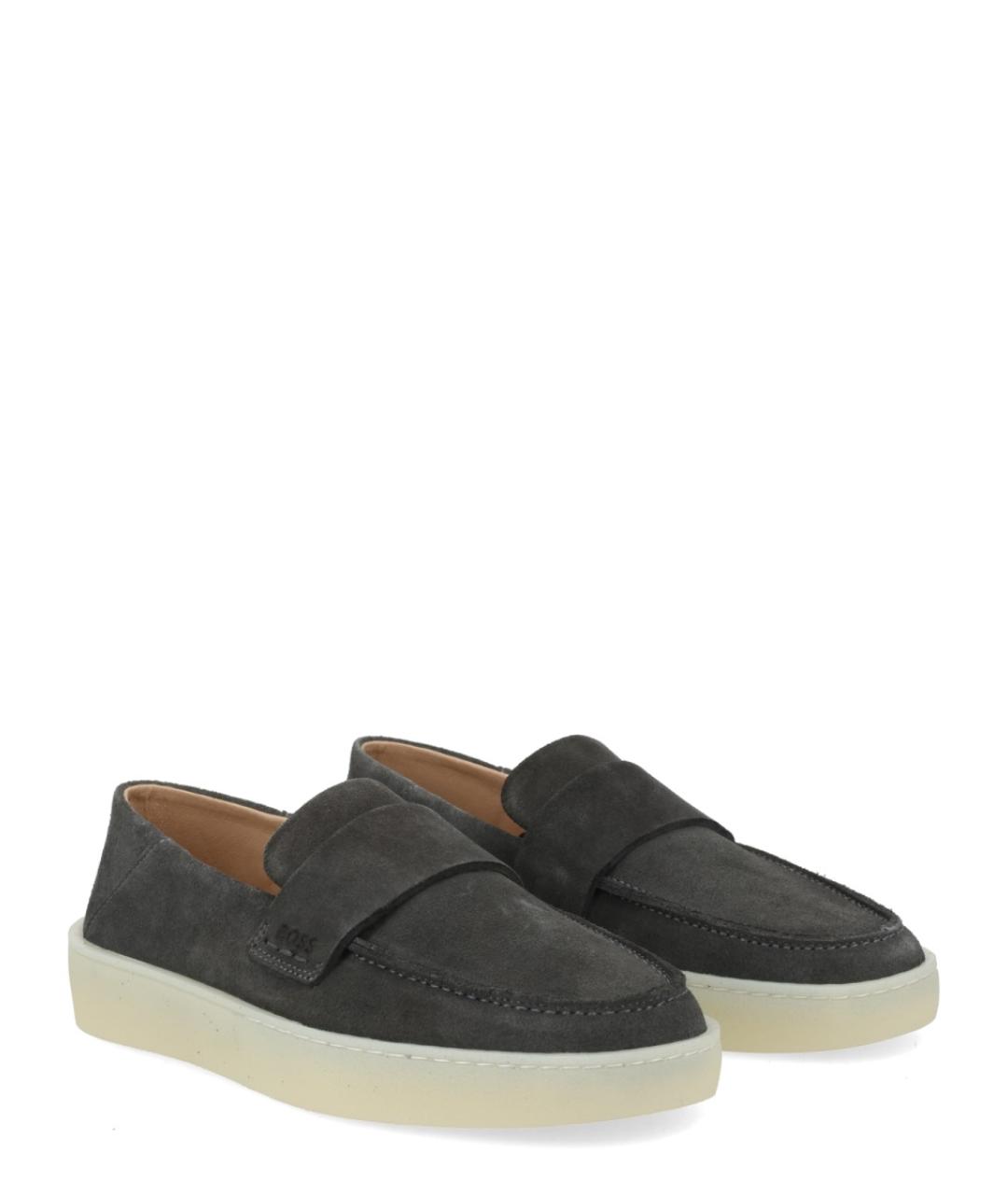 HUGO BOSS Серые замшевые лоферы, фото 2