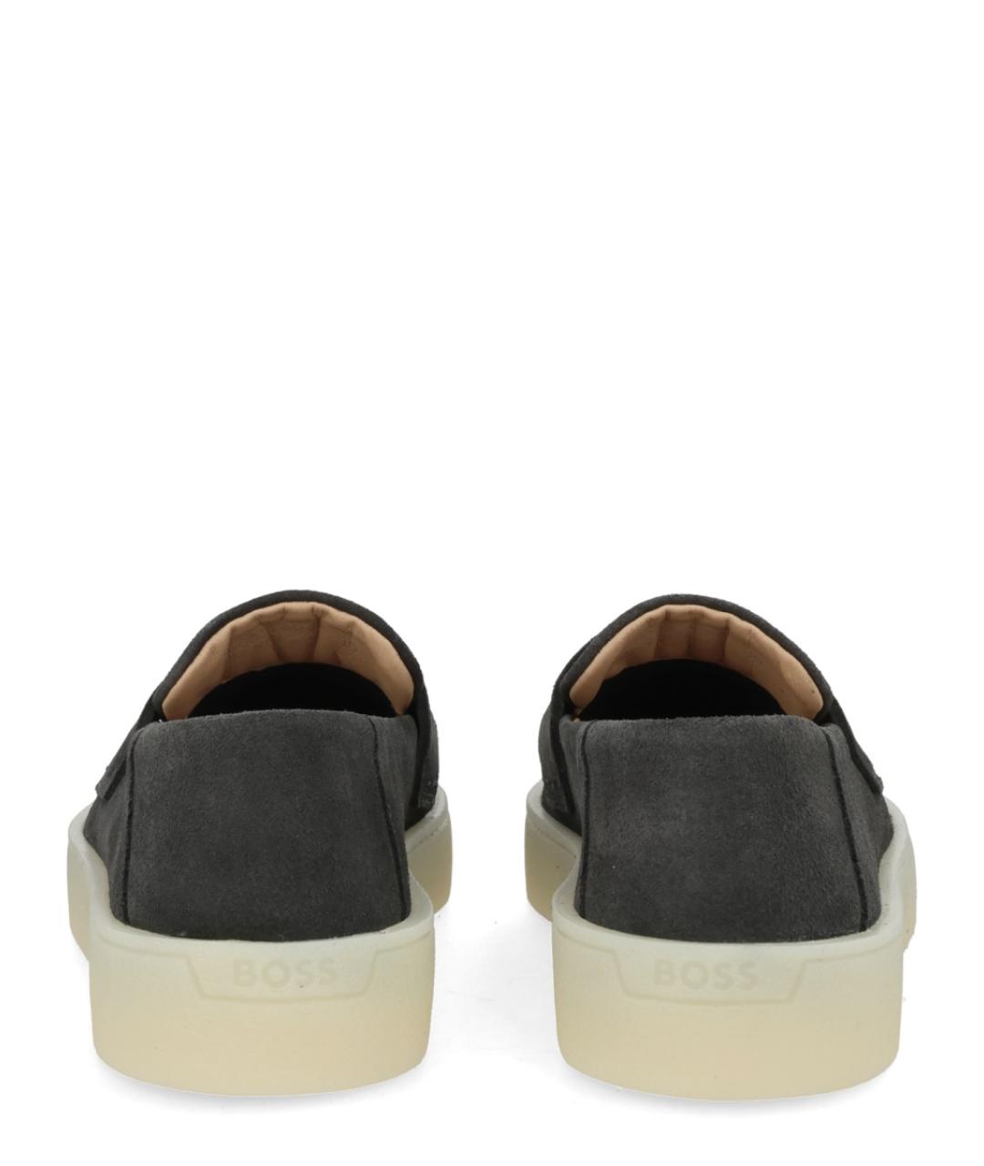 HUGO BOSS Серые замшевые лоферы, фото 4