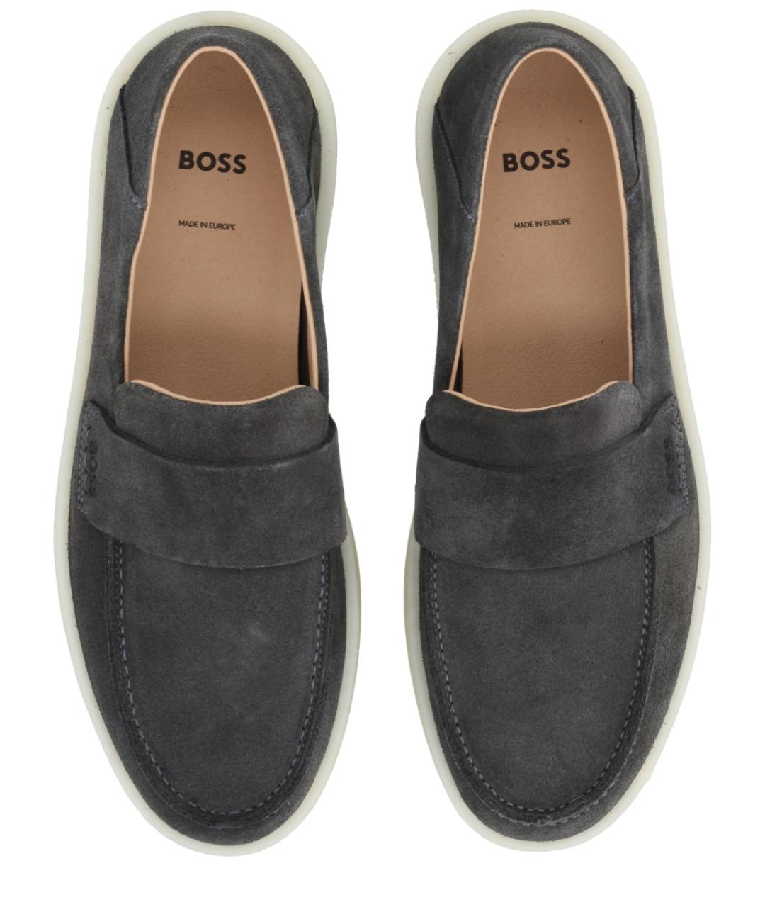 HUGO BOSS Серые замшевые лоферы, фото 5