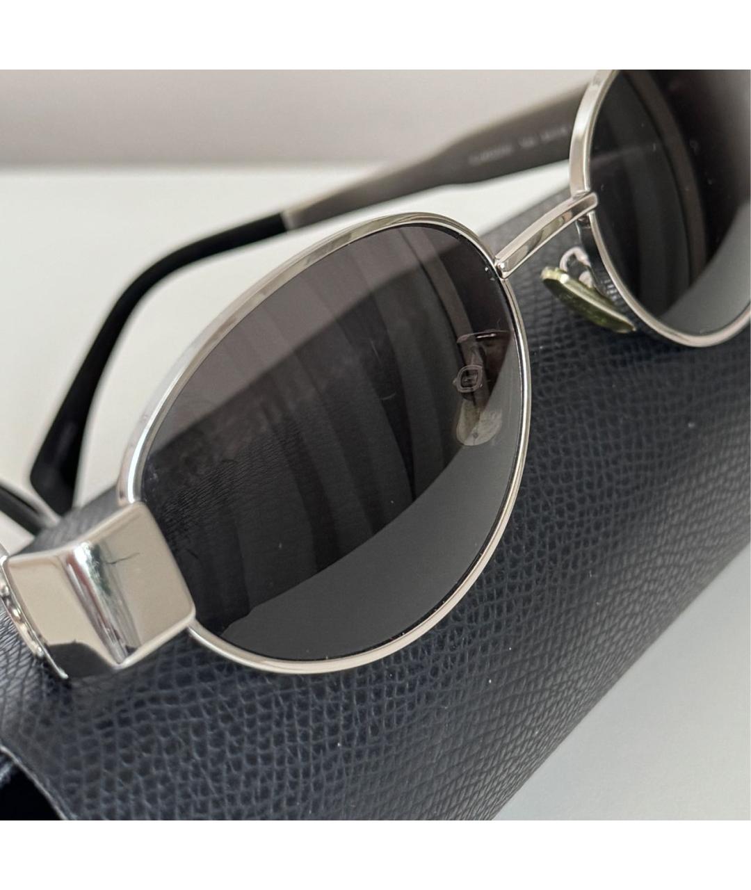 CELINE Антрацитовые металлические солнцезащитные очки, фото 4