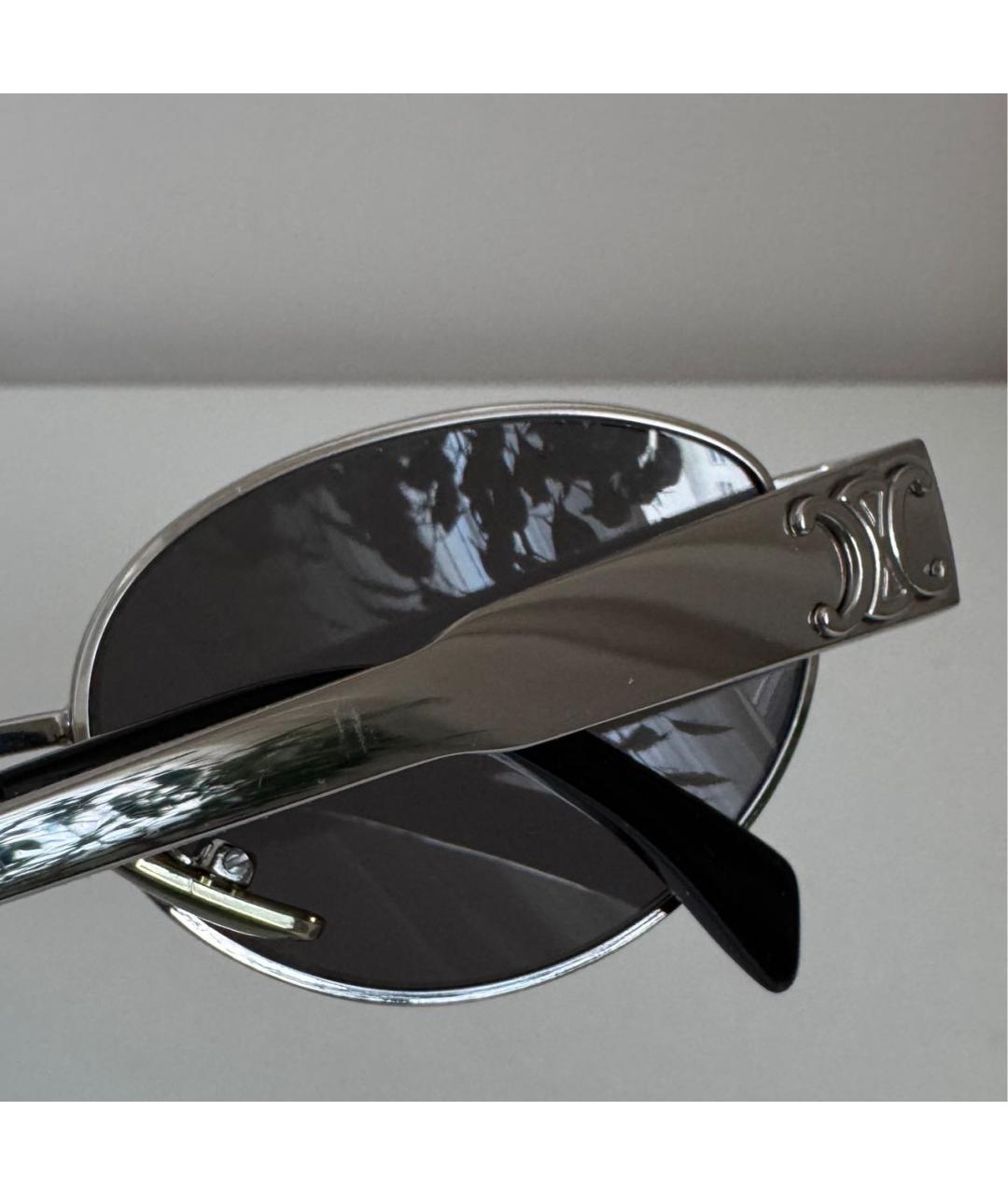 CELINE Антрацитовые металлические солнцезащитные очки, фото 5