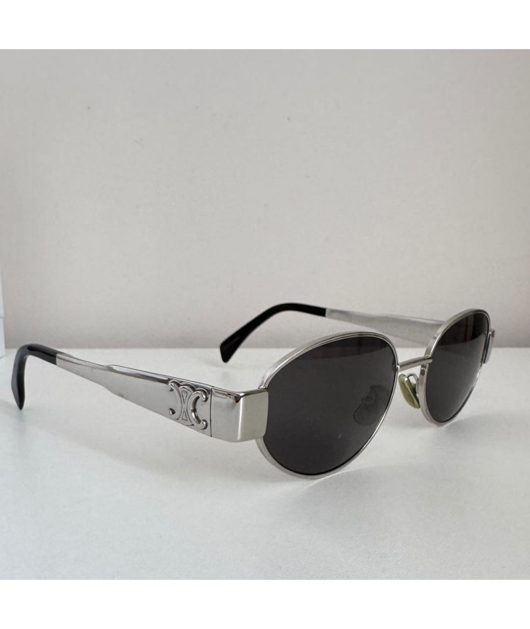 CELINE Антрацитовые металлические солнцезащитные очки, фото 2