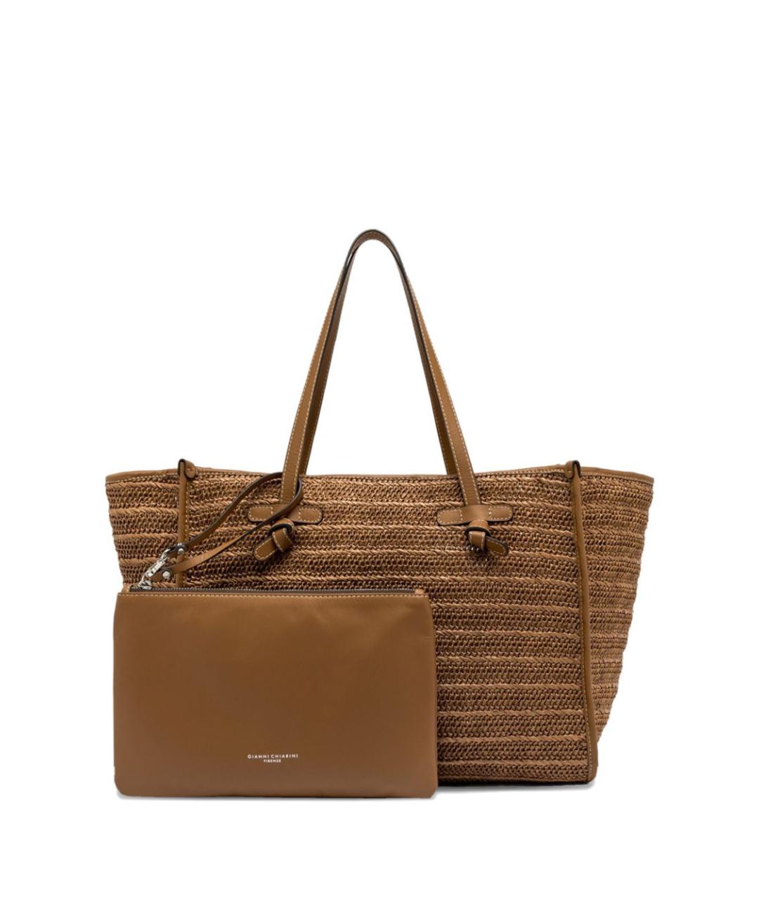 Gianni Chiarini Бежевая пелетеная сумка тоут, фото 1
