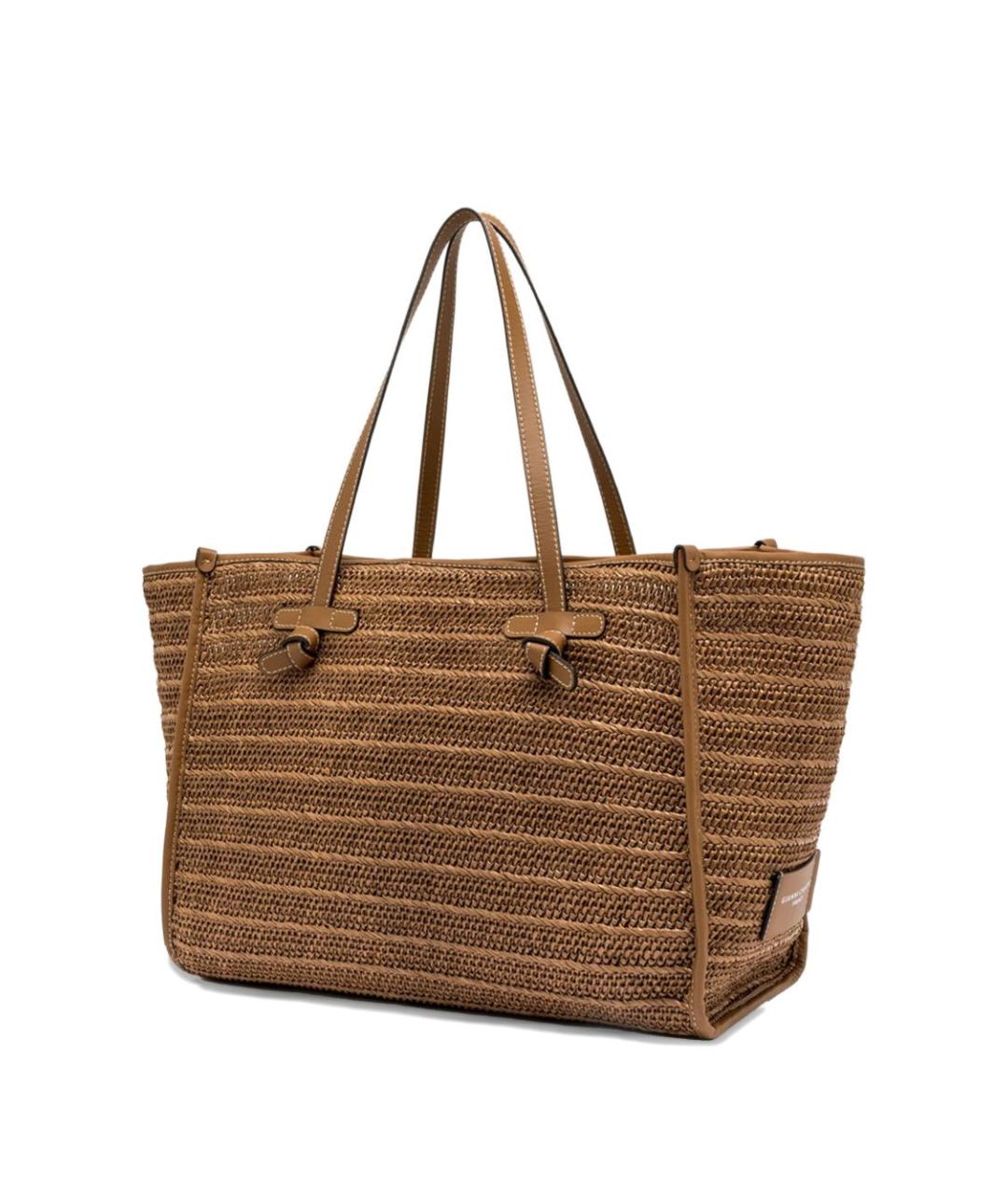 Gianni Chiarini Бежевая пелетеная сумка тоут, фото 2