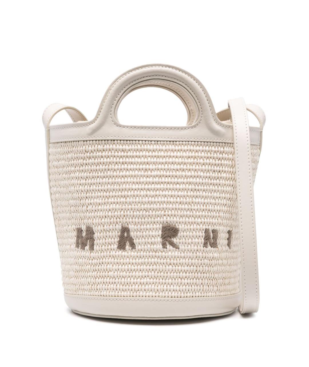 MARNI Бежевая пелетеная сумка тоут, фото 1