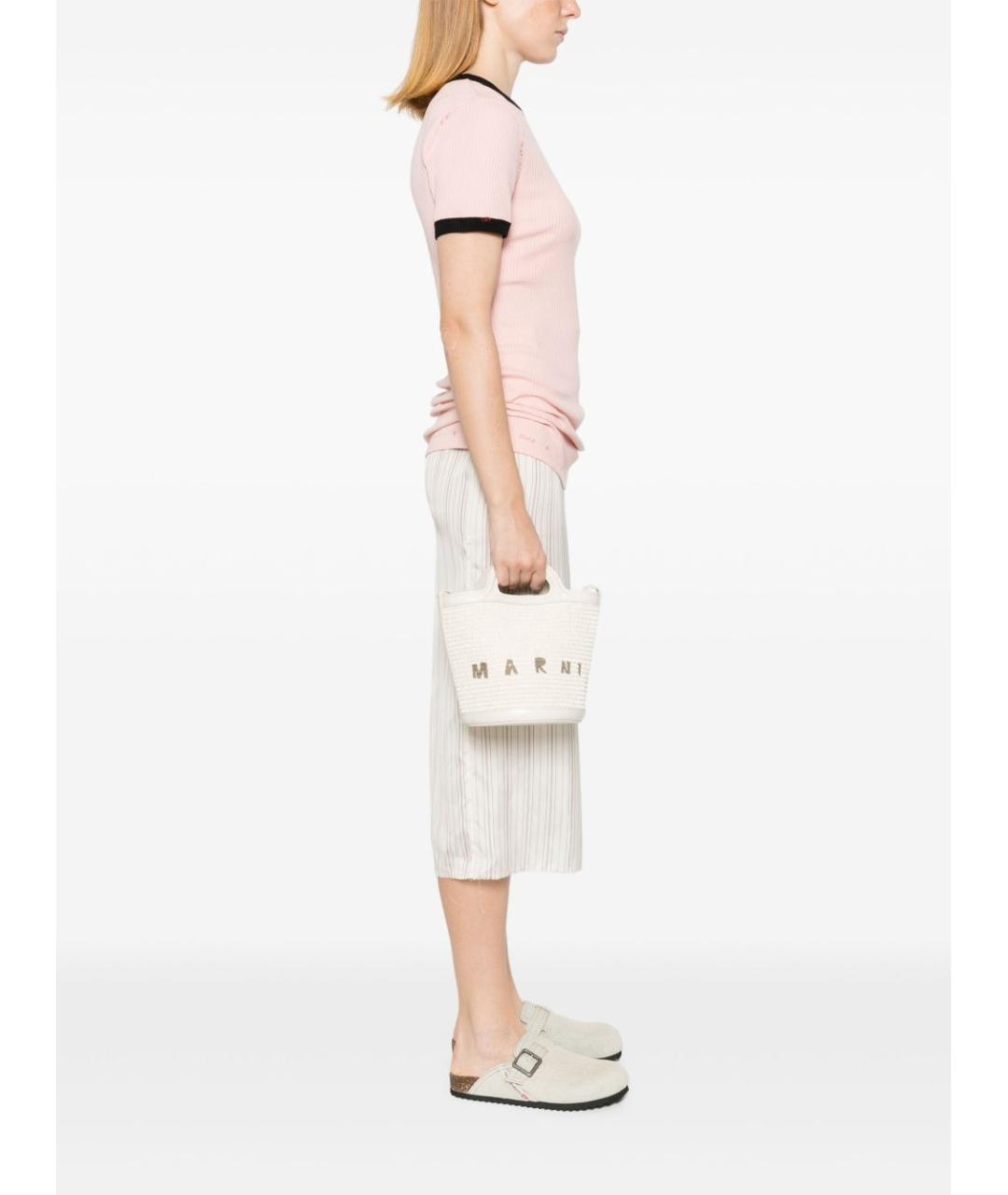 MARNI Бежевая пелетеная сумка тоут, фото 2
