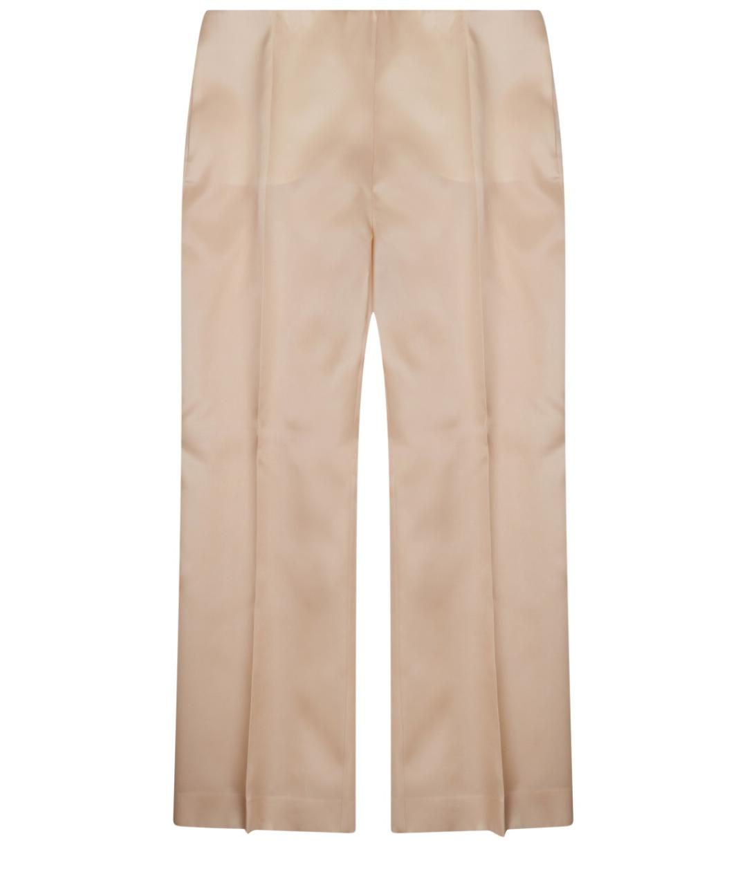 ALBERTA FERRETTI Бежевые шелковые прямые брюки, фото 1