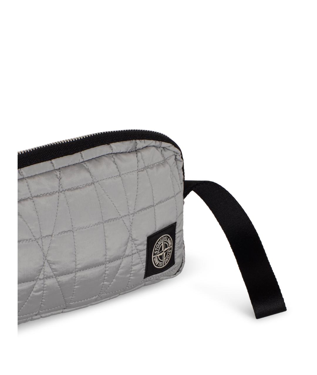 STONE ISLAND Серая синтетическая барсетка, фото 4