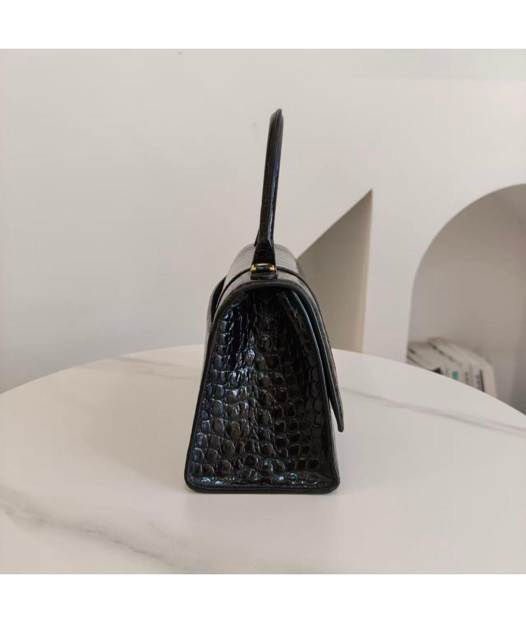 BALENCIAGA Черная кожаная сумка с короткими ручками, фото 4