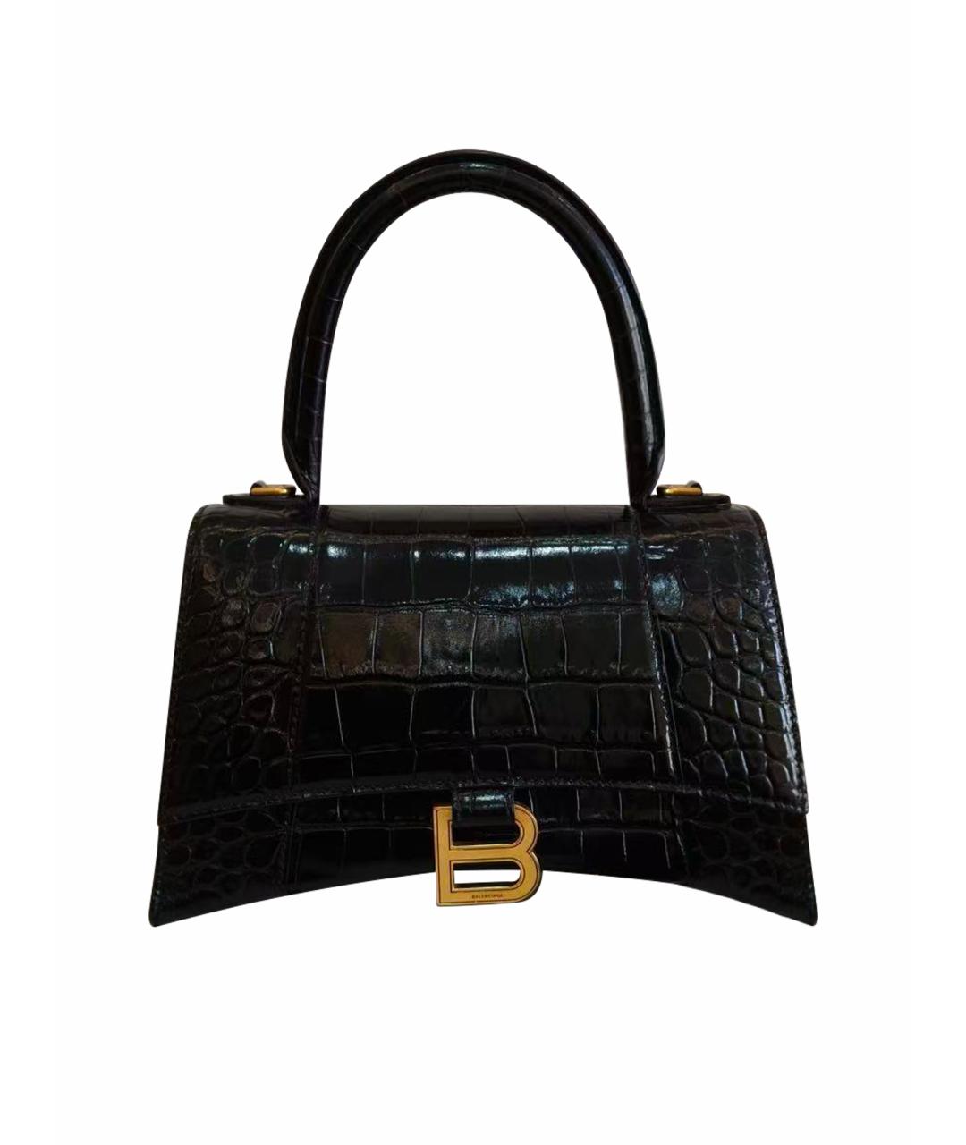 BALENCIAGA Черная кожаная сумка с короткими ручками, фото 1