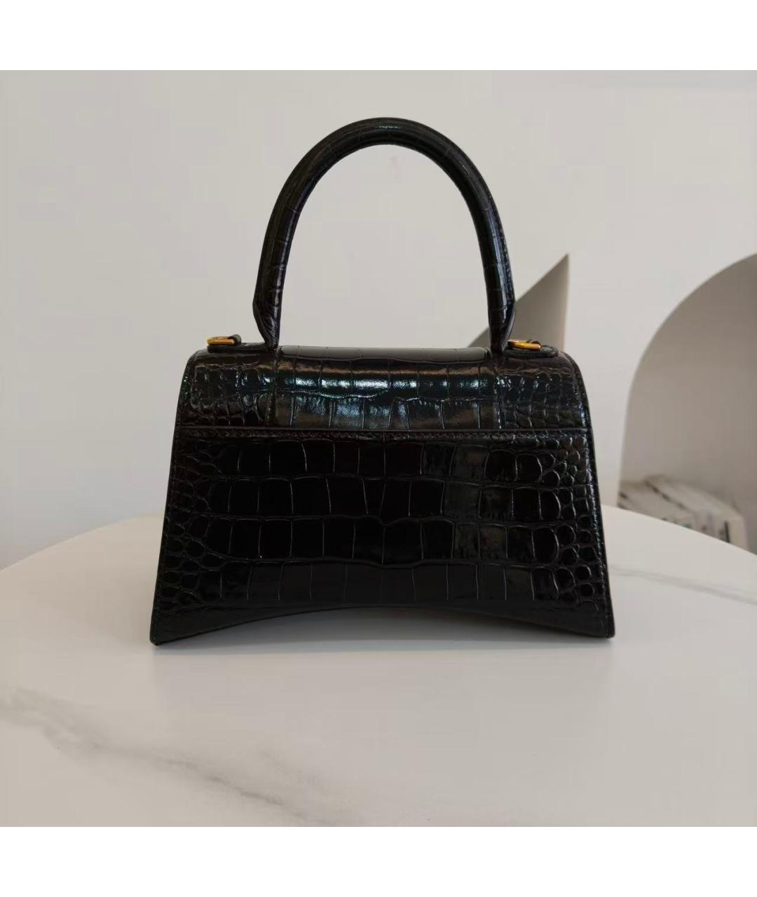 BALENCIAGA Черная кожаная сумка с короткими ручками, фото 3