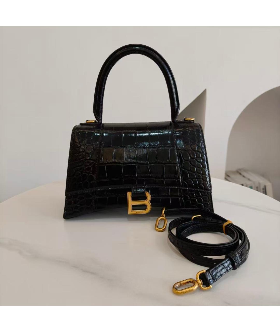 BALENCIAGA Черная кожаная сумка с короткими ручками, фото 2