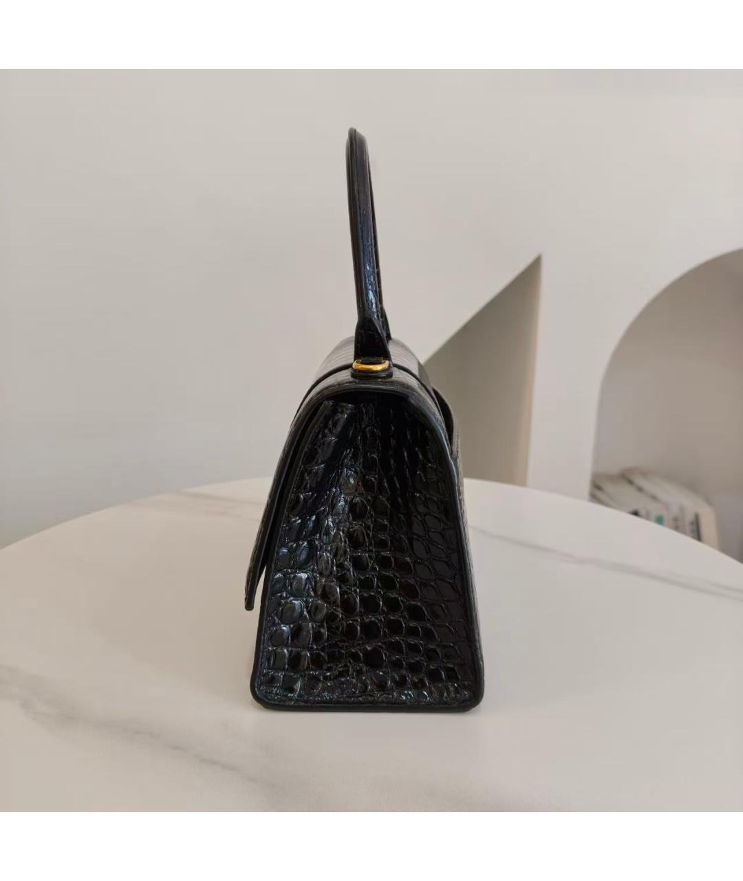 BALENCIAGA Черная кожаная сумка с короткими ручками, фото 5