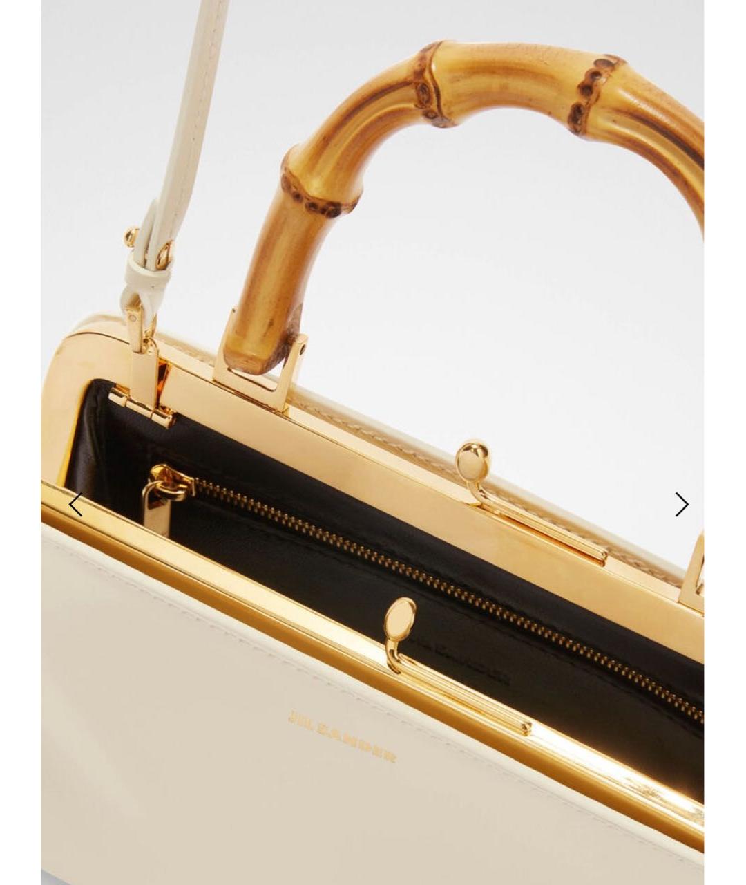 JIL SANDER Бежевая кожаная сумка через плечо, фото 4